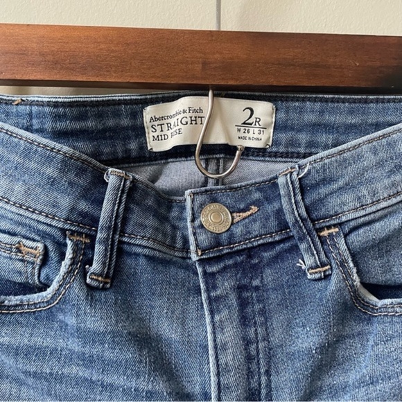 Abercrombie & Fitch Straight Leg Mid-rise Jeans - Picture 3 of 7